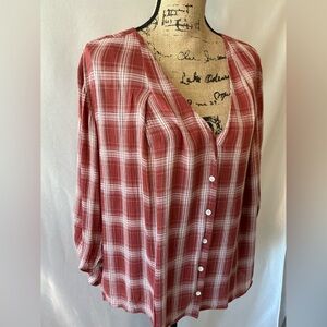 Plaid M TREASURE BOND blouse